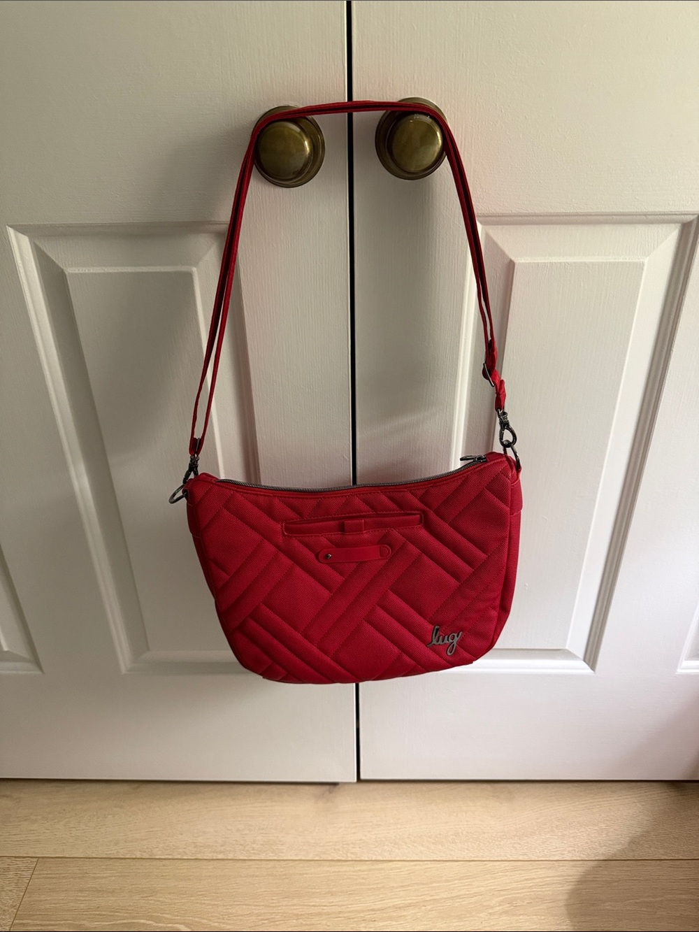 lug Red Quilted Shoulder Crossbody Bag